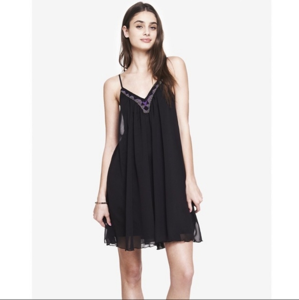 Express Beaded Trapeze Dress